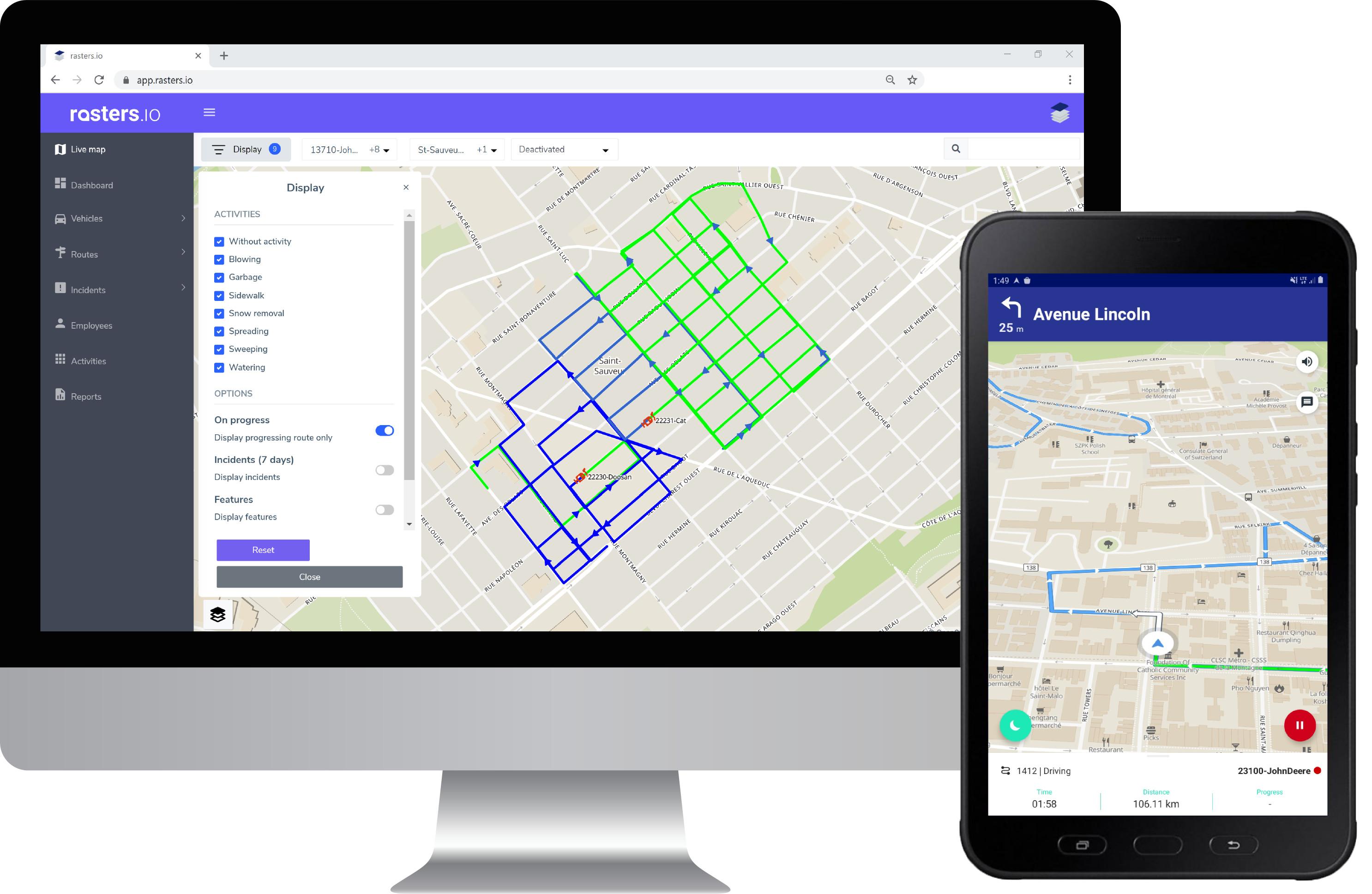 Public work route management module